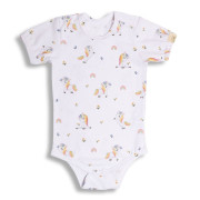 Rostoucí bodyčko pro miminka s krátkým rukávem Unicorn bílé Esito