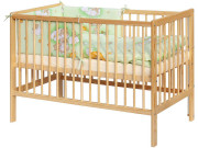 Dětská postýlka s kompletní výbavou 120 x 60 cm, mráček zelená Scarlett 