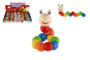 Červík/housenka kloubový dřevo 18 cm barevný