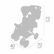 Skládací kočárek pro dvojčata panenky s taškou Verona - 72 cm DeCuevas