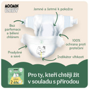 Jednorázové eko pleny 2 Newborn 3–6 kg (168 ks), měsíční balení eko plen Moomin Baby