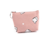 Malá peněženka/klíčenka kočka, textilní 11x8 cm