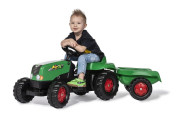 Šlapací traktor Rolly Kid s vlečkou - zeleno-červený