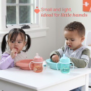 Lžička a vidlička nerez - teal 18 m+ Chicco