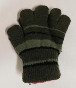 Zimní prstové rukavičky pletené proužkované Vel. M (3-5 let)