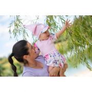 Šátek tenký kšilt Outlast® UV 50+ růžové baby/kytky Little Angel