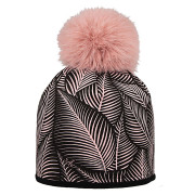 Dívčí podšitá čepice Merino s bambulí Palma růžová RDX