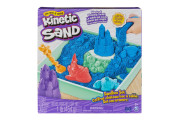 Krabice tekutého písku s podložkou modrá Kinetic Sand 