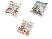 Vánoční samolepky plastické 3D na okna a dveře