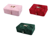 Malá šperkovnice s mašličkou semiš 11x16x5,5 cm