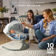 Lehátko houpací s melodií 2v1 Lumi, do 9 kg, Premium Light Grey Kinderkraft