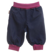 Kalhoty dětské modré denim/růžová