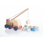 Autojeřáb s magnetem - dřevěná skládačka 14 dílů Cubika