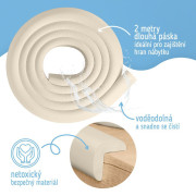 Ochranná páska pěnová pro ochranu hran a rohů nábytku 2 m Sipo