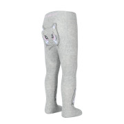 Punčocháče s protiskluzem 3x ABS vel. 80/86 šedé s kočičkou Be Snazzy