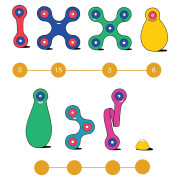 Magnetická stavebnice 42 kusů Clixo Rainbow