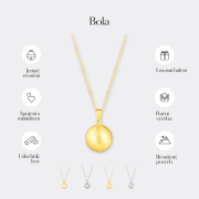 Těhotenský šperk bola Soul zlatá s broušeným povrchem + řetízek Moniel