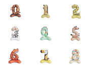 Narozeninové nafukovací číslice stojící zvířátka