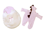 Obleček pro panenku miminko New Born velikosti 43-44 cm Llorens 1dílný růžový