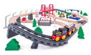 Vláčkodráha s elektrickou mašinkou a mostem, 80 dílů