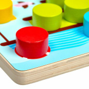 Dřevěná hra s velkými kolíky a předlohami - barevná mozaika Lucy & Leo 