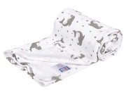 Letní deka 150x200 cm z biobavlny delfín šedý