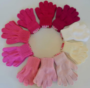 Zimní dívčí prstové rukavičky pletené Vel. L (5 let a více)