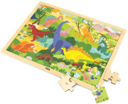 Dřevěné puzzle 48 dílků Viga - dinosauři