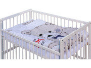 Dětská postýlka Tiko bílá s kompletní béžovou výbavou 120 x 60 cm Scarlett