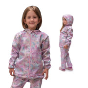 Dětská softshellová bunda Duo Jednorožec - růžová ESITO 