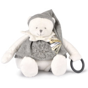 Dárková sada Plyšový lední medvídek s kroužkem 30 cm šedý Doudou