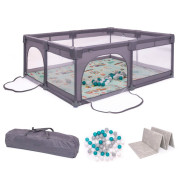 Ohrádka Playpark Grey s matrací BabyGo