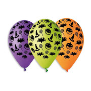 Balónek pastel 30 cm Halloween potisk 10 ks