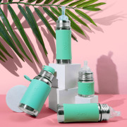 Nerezová láhev s brčkem s membránou 325 ml Pura