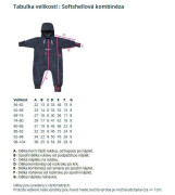 Rostoucí softshellová kombinéza s fleecem Vlčí máky černá Esito