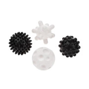 Sada senzorických hraček Akuku balónky 4 ks 6 cm černobílé