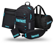 Set 5 Skate Fortnite Blue: batoh,sportovní taška,ledvinka,obal na notebook,peněženka Baagl