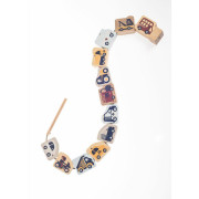 Navlékací dopravní prostředky - navlékací set - 13 dřevěných dílů a 8 předloh Cubika