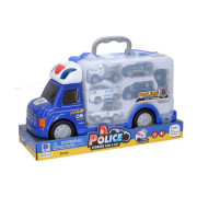 Auto policejní s efekty a 6 malými auty 34 cm