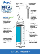 Nerezová láhev s brčkem s membránou 325 ml Pura