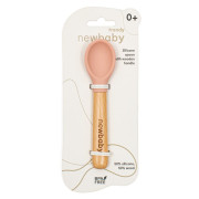 Silikonová lžička s dřevěnou rukojetí New Baby