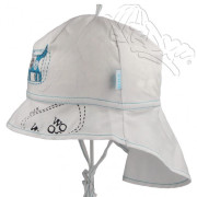 Letní zavazovací klobouček s plachetkou pejsek bílá RDX