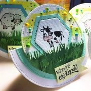 Dětská dřevěná razítka Aladine Stampo Bambino, 8 ks - Farma