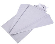 Dětská osuška s kapucí Liška šedá