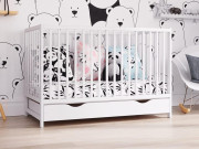 Petite&Mars Postýlka dřevěná s úložným prostorem Moony+ White