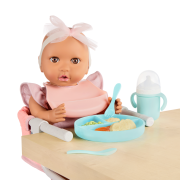 Židlička ke stolu pro panenky s doplňky LullaBaby