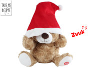 Medvěd plyšový nasazující si santovskou čepici zvuk Take Me Home