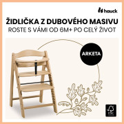Dřevěná židle Arketa dub masiv Hauck