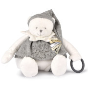 Dárková sada Plyšový lední medvídek s kroužkem 30 cm šedý Doudou