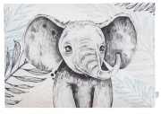Polštářek Minky Slon s výplní - stříbrná 30 x 40 cm Esito